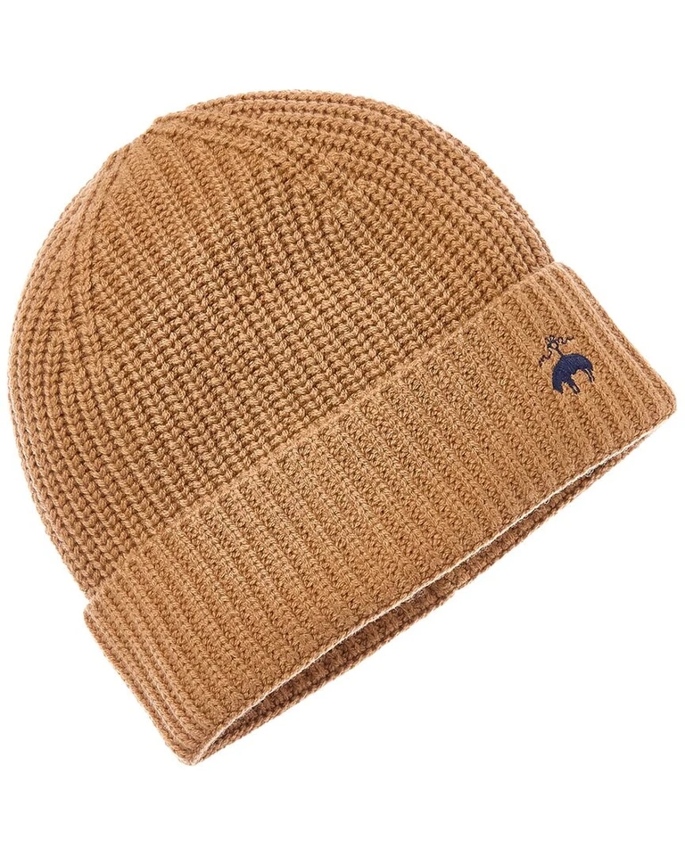 Brooks Brothers Shaker Rib Wool & Cashmere-Blend Beanie Men's Brown Os