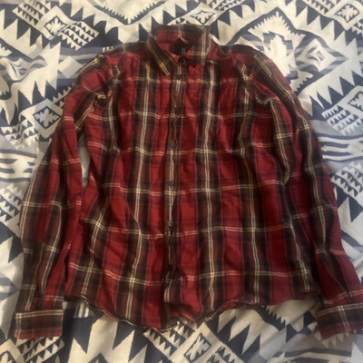Dondup Women plaid flannel shirt cotton 42 us size 6 Italy