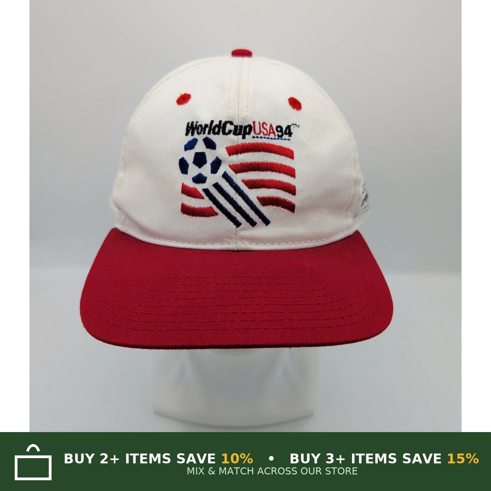 Vintage World Cup USA 1994 Snapback Baseball Cap White One Size Twin Enterprises