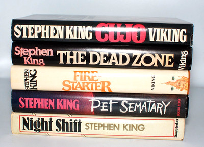 Lot 5 Stephen King Book Club Edition Books BCE HCDJ - Night Shift Cujo Dead Zone