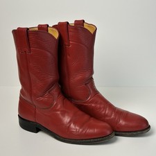 Vintage Red Justin Ropers Womens Size 7A Red Cowboy Boots Western 3055