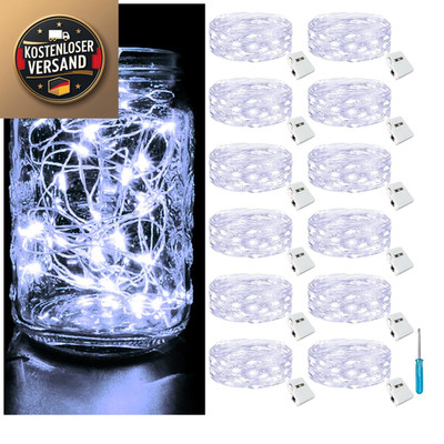 LED Fairy Lights 12 Stück 3 Modi 20 LED 2 Meter Batterie Betrieben