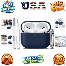 for AirPods Pro 2 Case, Soft Silicone Protective Cover with Keychain and Clea...