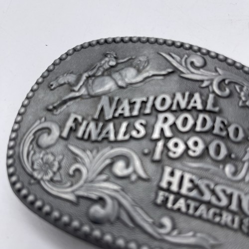 1990 National Finals Rodeo Hesston Fiatagri Belt Buckle New Original Packaging - Picture 4 of 13
