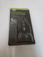 Living Solutions Garden Outdoor 2 Outlet Black 1-9 Hour Dawn Dust Digital Timer