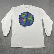 Vtg Delta Large White Shirt Fragile Earth Common Threads 90s Made In USA Art Tee