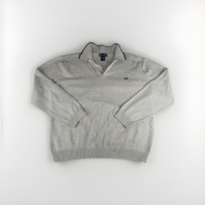 Chaps Sweater Men's Large Cream Crest Pullover Rugby Knit Preppy 2000 Y2K