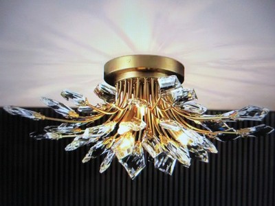 RRTYO Adriao 21.2 in 4-Light Modern Industrial Gold Linear Sputnik Ceiling Light
