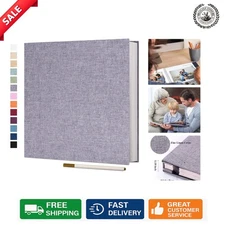 Preserve Your Memories - Elegant Grey Photo Album with Metallic Pen and 40 Pages