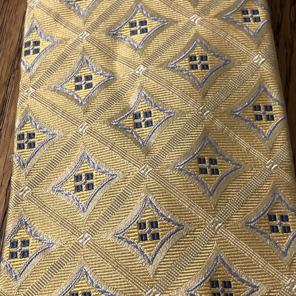 Галстук мужской ручной работы EUC Hart Schaffer Marx HSM геометрический шелковый галстук сделано в США - Изображение 4 из 4