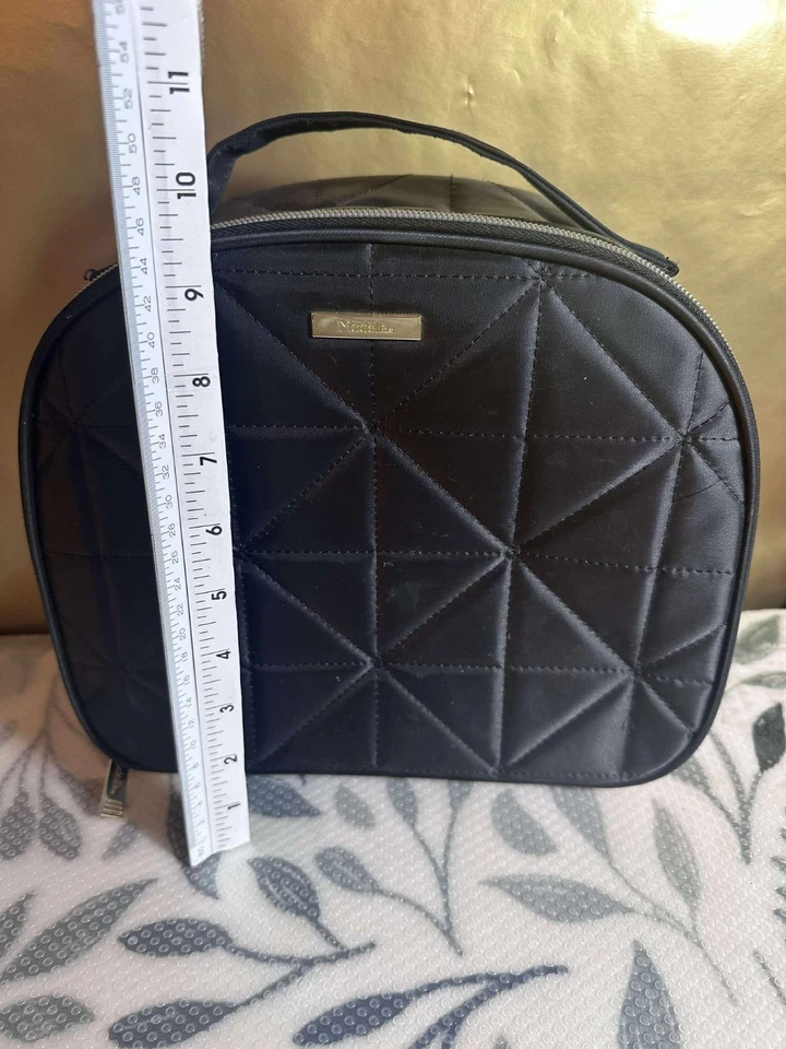 Modella Black Quilted Cosmetic Toiletry Travel Bag – Stylish Organizer Case - Image 4 of 4