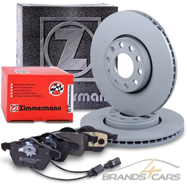 Zimmermann Bremsscheiben + BelÄGe +Wk Vorne FÜR VW Passat 3B 3BG 1.6-2.8 00-05-image
