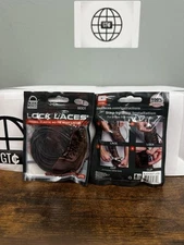 Lace Lock Unisex Black Elastic No Tie Boot Laces - One Size (Two Pack) 