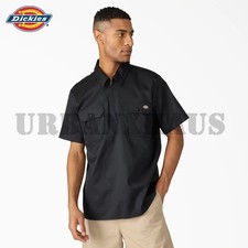 Dickies Mens Short Sleeve 1/4 Work Zip Shirt ...