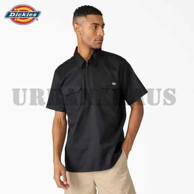 Dickies Men's Short Sleeve 1/4 Work Zip Shirt w/Pocket  (S-3XL)