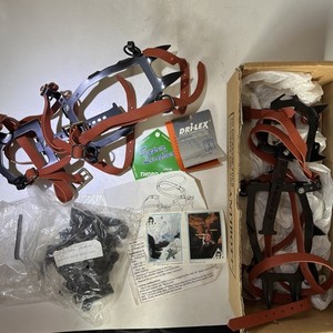 GRIVEL MONTBLANC G10 CAMP 992 Crampons (NEVER USED) NOS Black W/Brown Straps