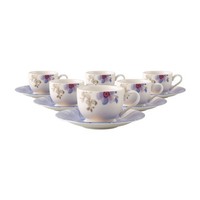 Villeroy & Boch Mariefleur Gris Basic Espressotasse Mit Untertasse 50 Ml 6Er Set
