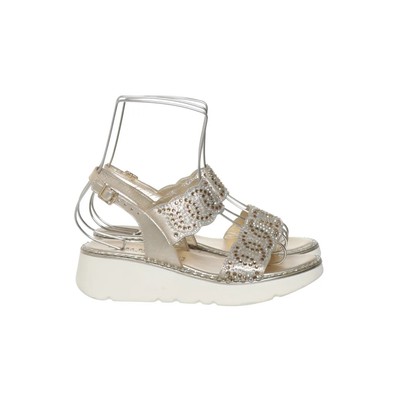 Chiara Pasquini, Sandalen, Größe: 38, Leder, Beige/Gold/Mehrfarbig, Damen #a04