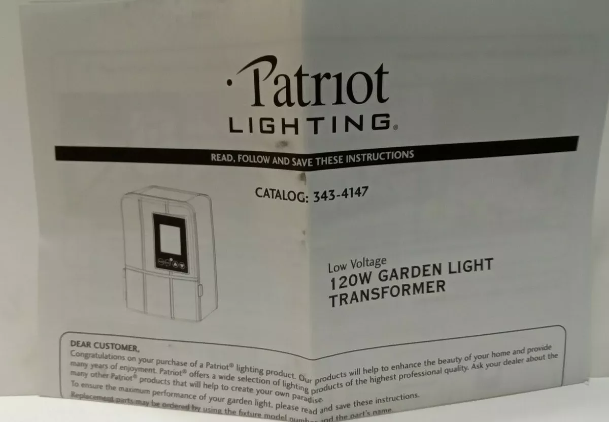Patriot Lighting 50w Low Voltage Landscape Transformer Manual Shelly