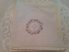 2 NEW vintage in box white beautiful gift handkerchief hankies lace embroidery