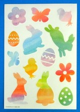 Easter Watercolor Bunnies Chicks Sticker Sheet