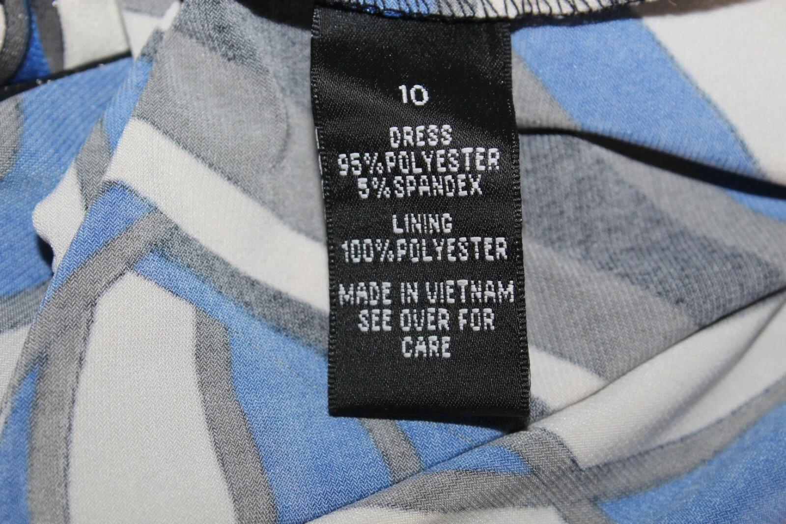 Abito Alyx NUOVO $60 blu nero bianco grigio argento poliestere spandex impero vita