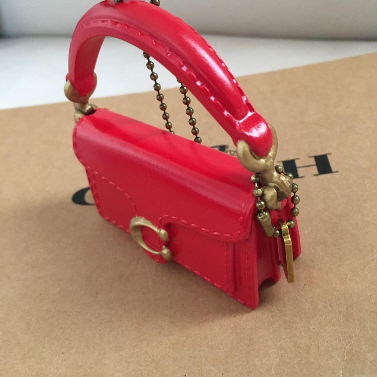 Coach Christmas Ornament Charm Novelty Tabby Handbag Red Not