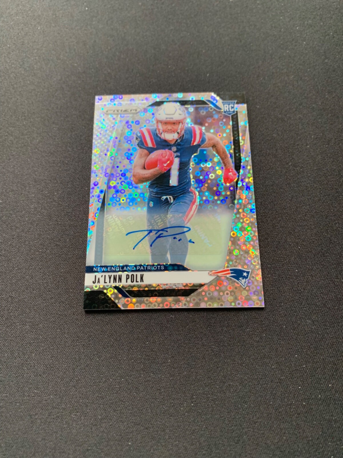 2024 Prizm Ja'Lynn Polk RC Rookie Auto No Huddle Disco Patriots #339