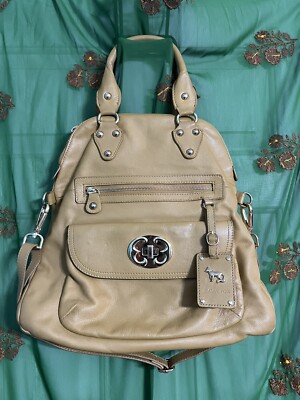Emma Fox Leather Camel Colored Convertible Satchel Bag Purse  