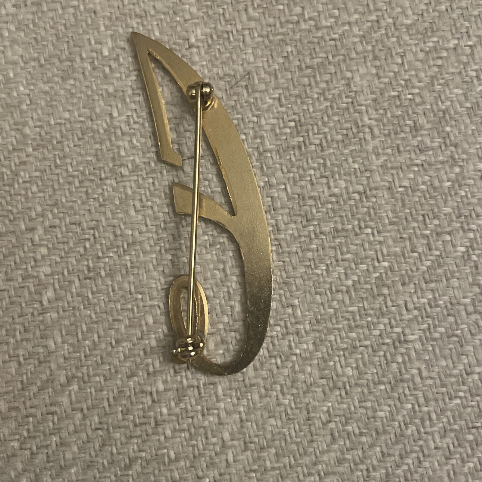 Vintage Monogram Initial E Script Brooch Pin Gold… - image 4