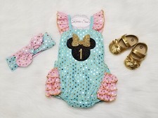 1st BIRTHDAY MINNIE ROMPER - PINK ROMPER - PERSONALIZED ROMPER- Cake Smash