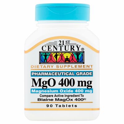 21st Century MgO Magnesium Oxide Tablets- 400 mg- 90 count