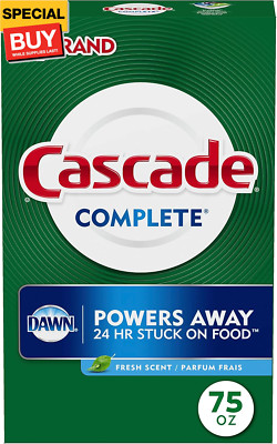 Complete Powder Dishwasher Detergent, Fresh Scent, 75 oz, White
