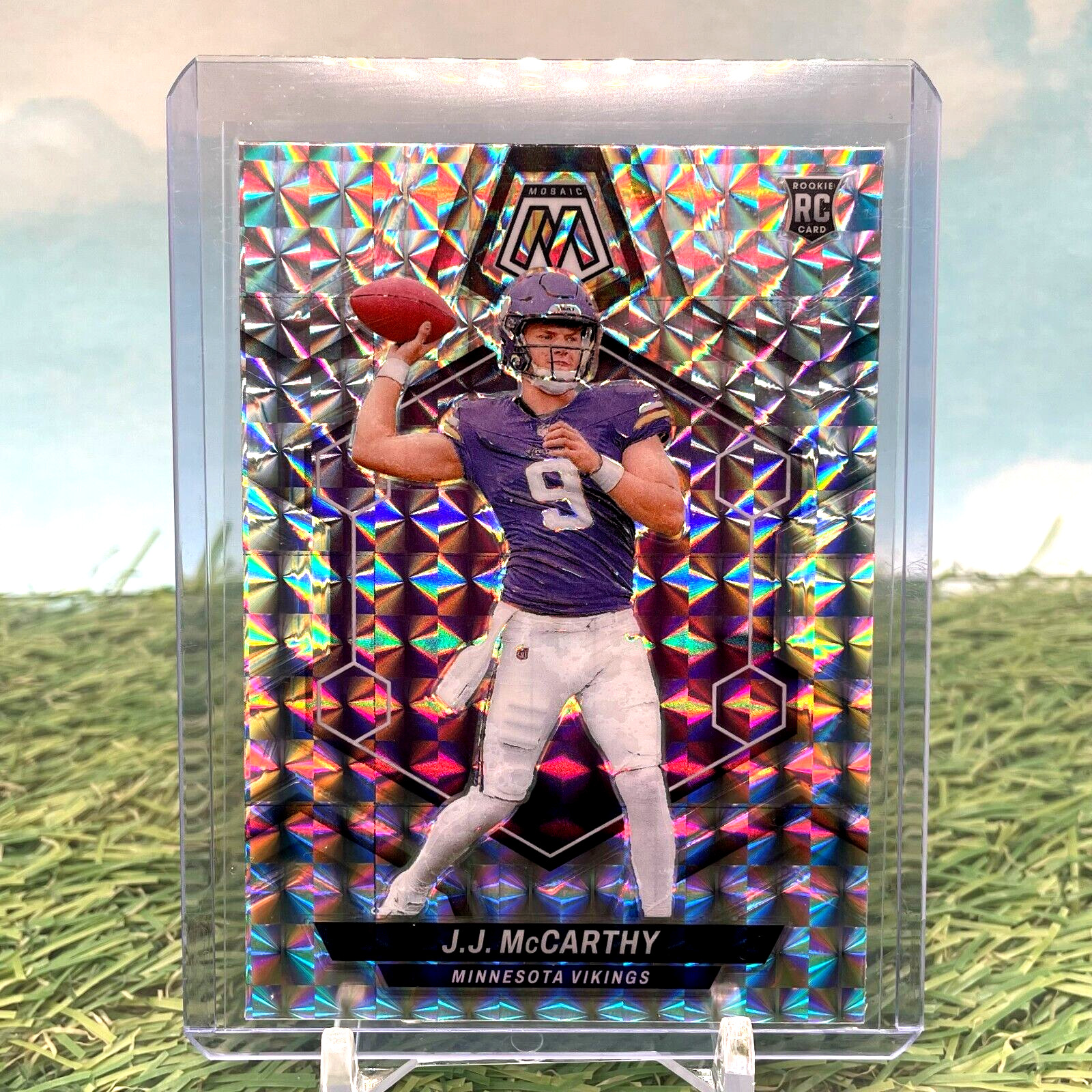 2024 Panini Mosaic JJ McCarthy Silver Mosaic Rookie Prizm #310 (RC) 