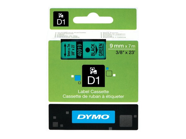Rubans pour dymo 1000/1000+/2000/3500/4500/5000/5500/lp200/lp300/lm100/lm200 - l: 7 m - h: 9mm - 40919 - caracteres noirs - rub (5411313409193)