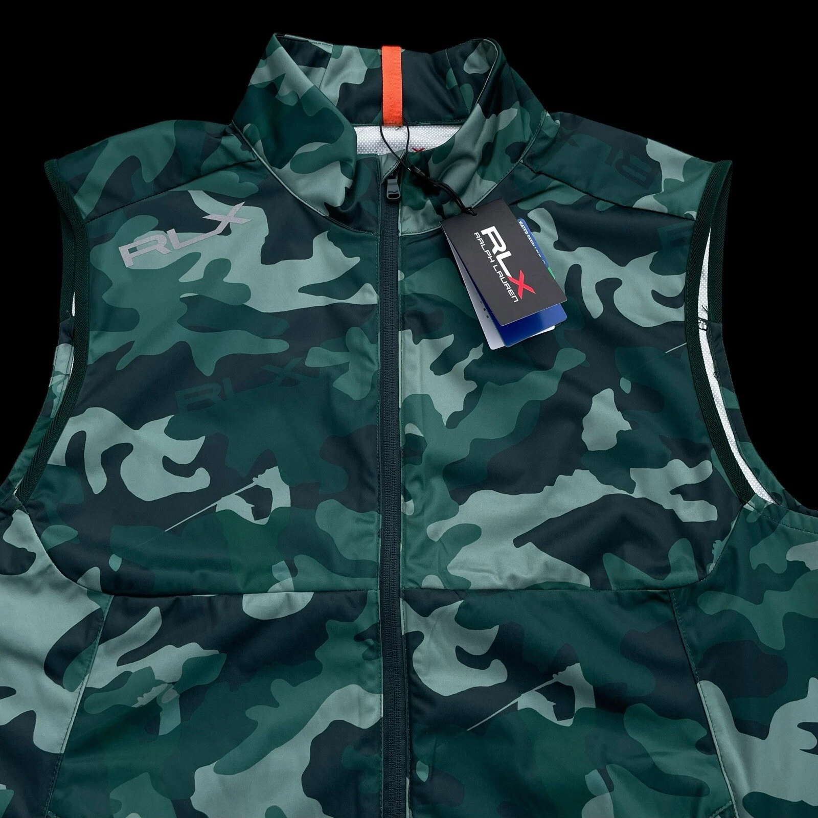 RLX Ralph Lauren Water Repellent Green Camouflage Full Zip Vest Size Large $188
Opens in a new windo