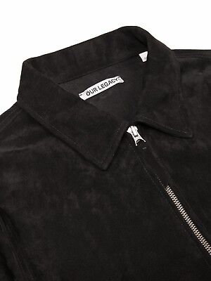 Our Legacy Zip Shirt Jacket in Black Suede, size Small/46 - BNWT