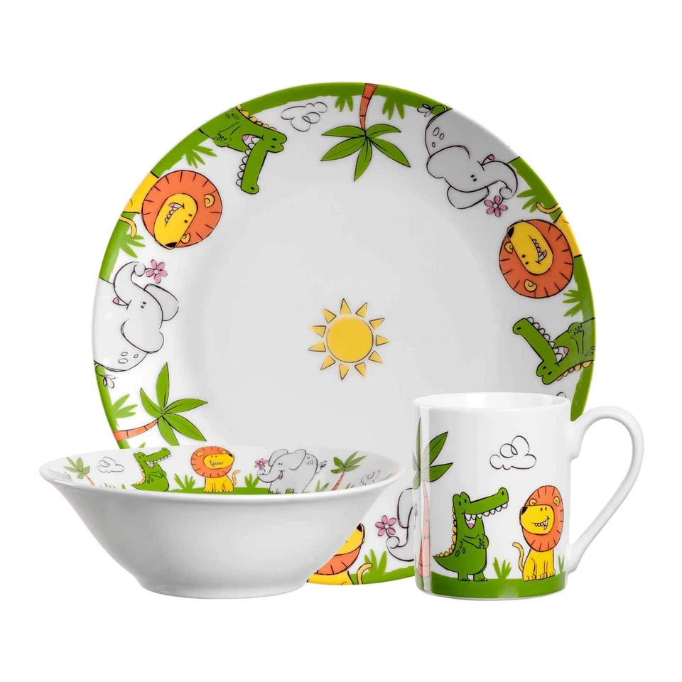 Leonardo BAMBINI Kindergeschirr mit Besteck Krokodil / Elefant / Löwe - Bild 2 von 4