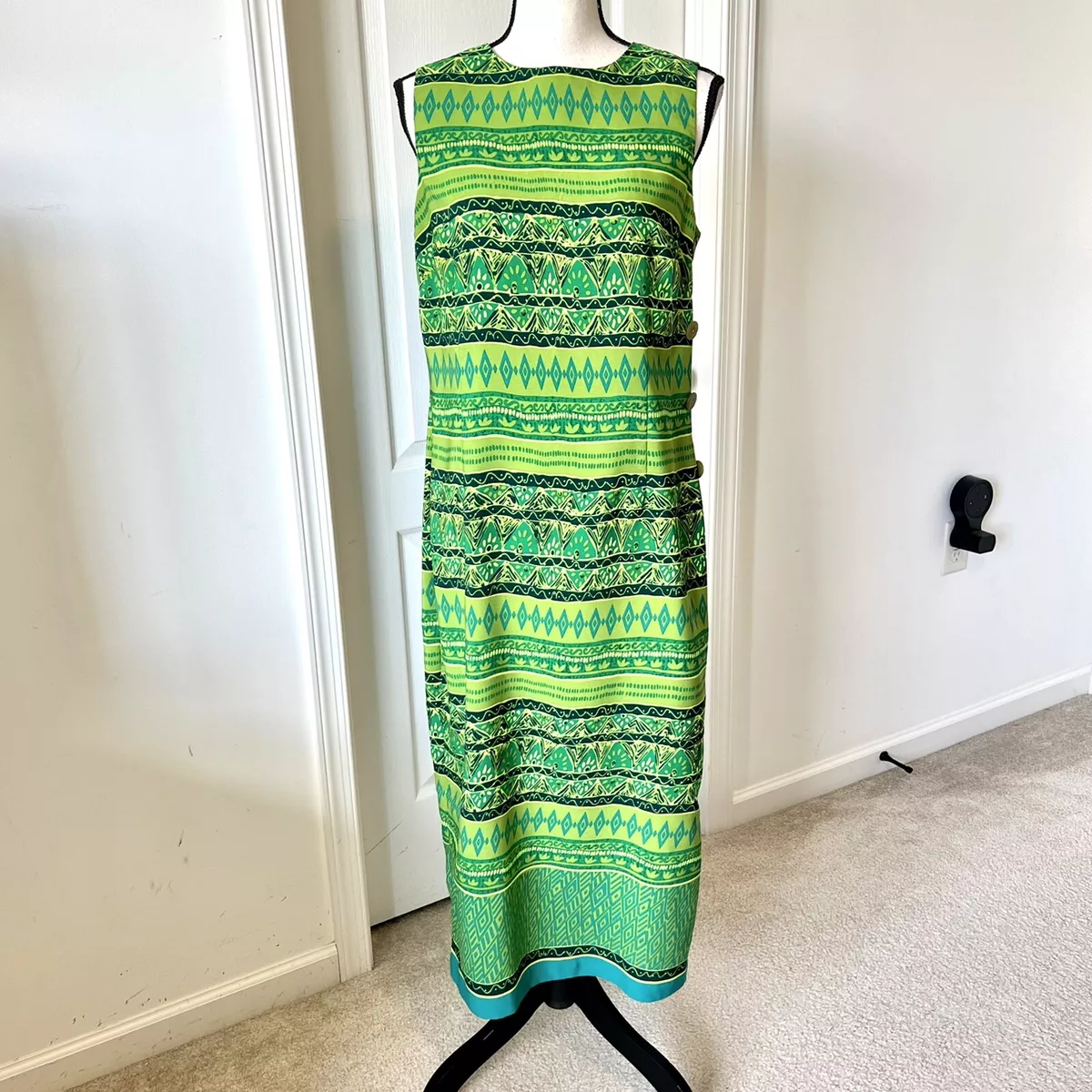 Vintage R&K ORIGINALS Sleeveless Shift Maxi Dress—SZ. 10