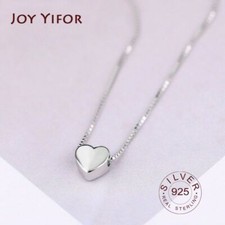 Heart Shaped Pendant Necklaces - 925 Sterling Silver Cute Charm Fashion Necklace