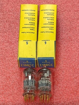 Coppia Valvole E188CC Philips Mini Watt DARIO – Pin Dorati, NOS, Matched Pair Tir34