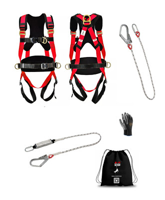Fallschutz SET Bühne, Geländer, Gerüst, Auffanggurt  + Falldämpfer o. Halteseil