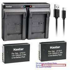 Kastar Battery Slim Dual Charger for Canon LP-E17 LC-E17  Canon EOS 77D Camera