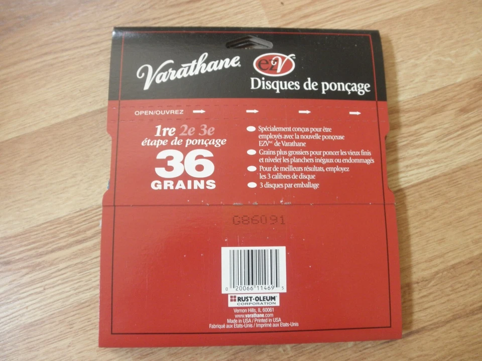 7" Hook n Loop  Sanding Discs for  EZV Floor Sanders or Others 36 Grit 203930 - Image 3 of 3