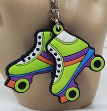Roller Skate Key FOB Keychain Figural Vintage Pair of Skates Colorful