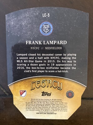 2024 Topps MLS Superstars Frank Lampard Legacy NYCFC Chelsea LE-5