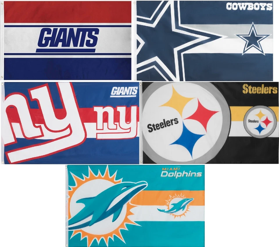 FOCO NFL Football Fahne Flagge Steelers Dolphins Giants Cowboys 152x92cm NEU OVP