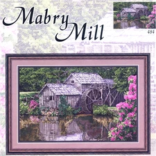 Pegasus Publication MARBY MILL Cross Stitch Chart Only ~ water mill / pond