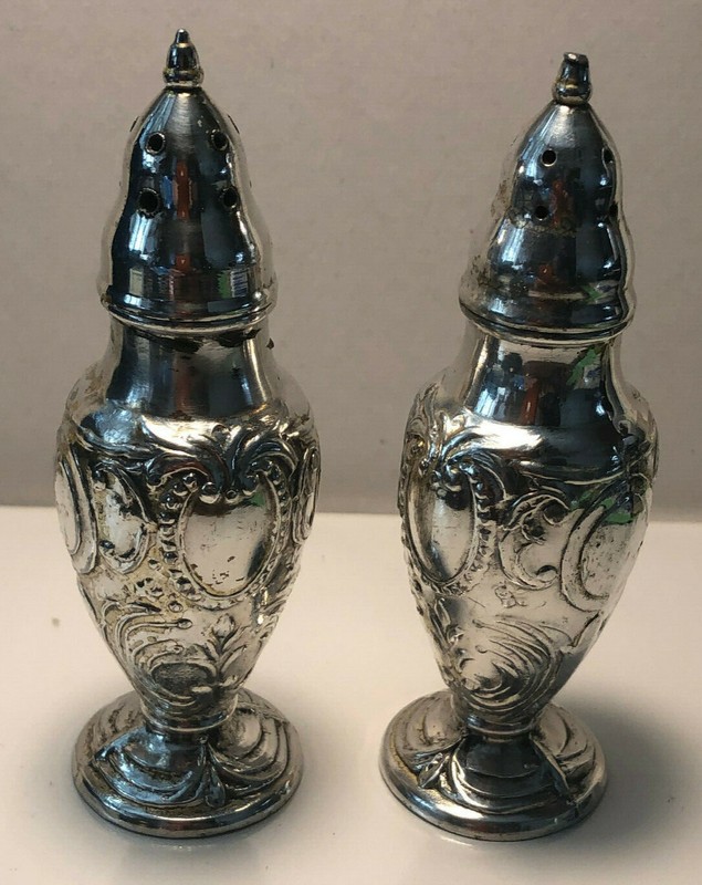 Salt and Pepper Shakers, Trent Silver Plate with Removable Tops