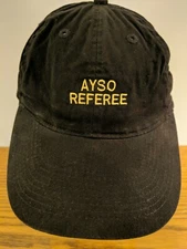 AYSO Referee Black Baseball Hat Cap Otto Brand
